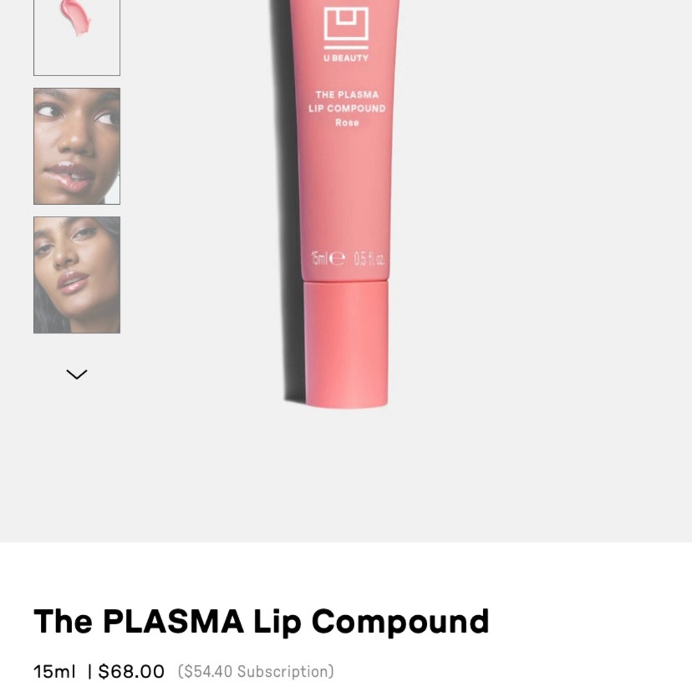 The Plasma lip compound in Rose. Never used. No Box